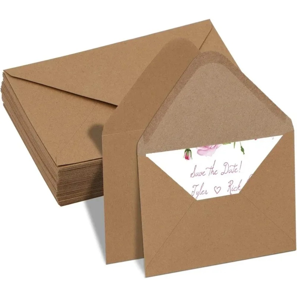 Wax Seal Letter Kit - 50Pcs Classical Brown Kraft Blank Mini