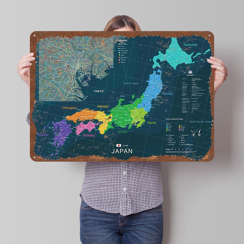 Custom Map Poster - Map of Japan and Tokyo Poster