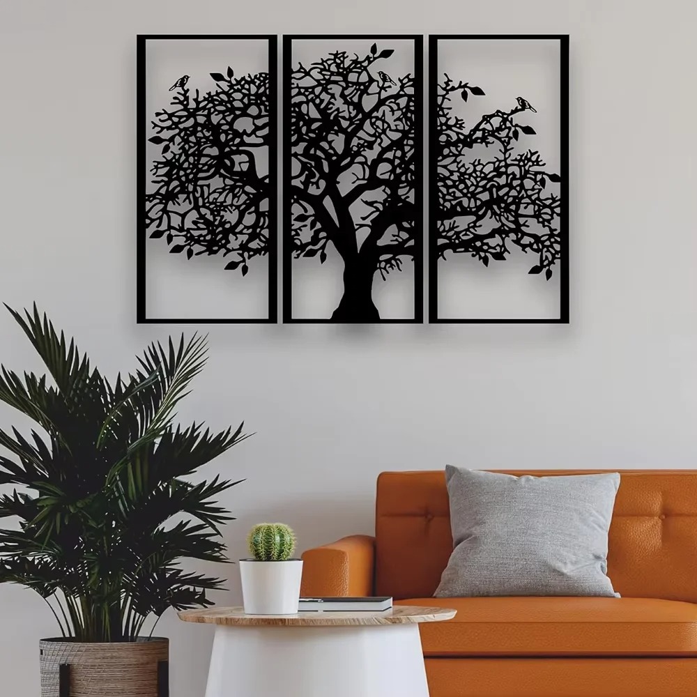 Family Tree Print - 3Pcs Family Tree Metal Wall Decor