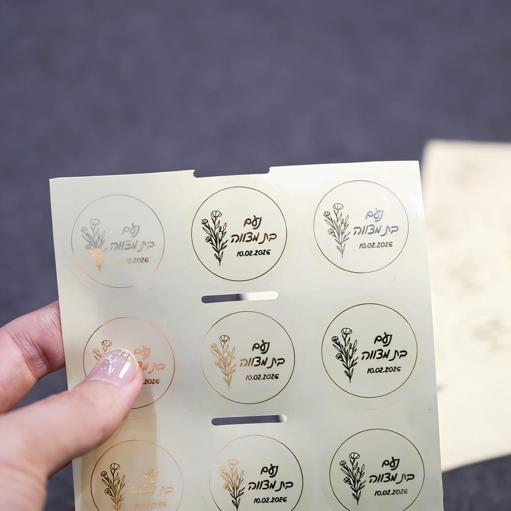 Personalised Candle Label - Custom 100pcs Name Date Labels Hebrew