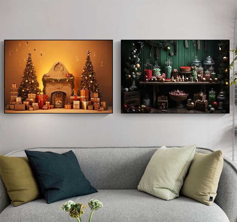 1pc frameless Large Christmas  - Family Tree Print ulasan dan harga