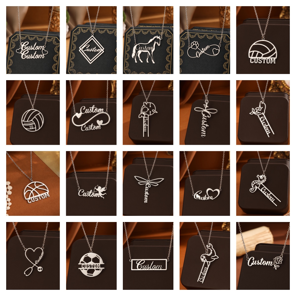 1pc Stainless Steel Customized - Name Necklace Custom ulasan dan harga