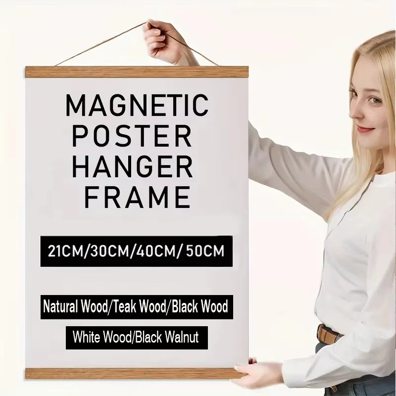 21 30 40 50cm Magnetic Poster  - Engraved Wood Frame ulasan dan harga