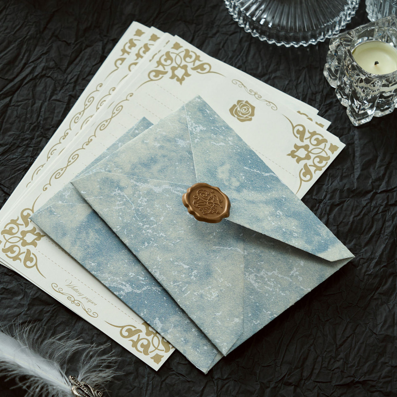 5pcs Gilded Shadow Envelope Ch - Wax Seal Letter Kit ulasan dan harga