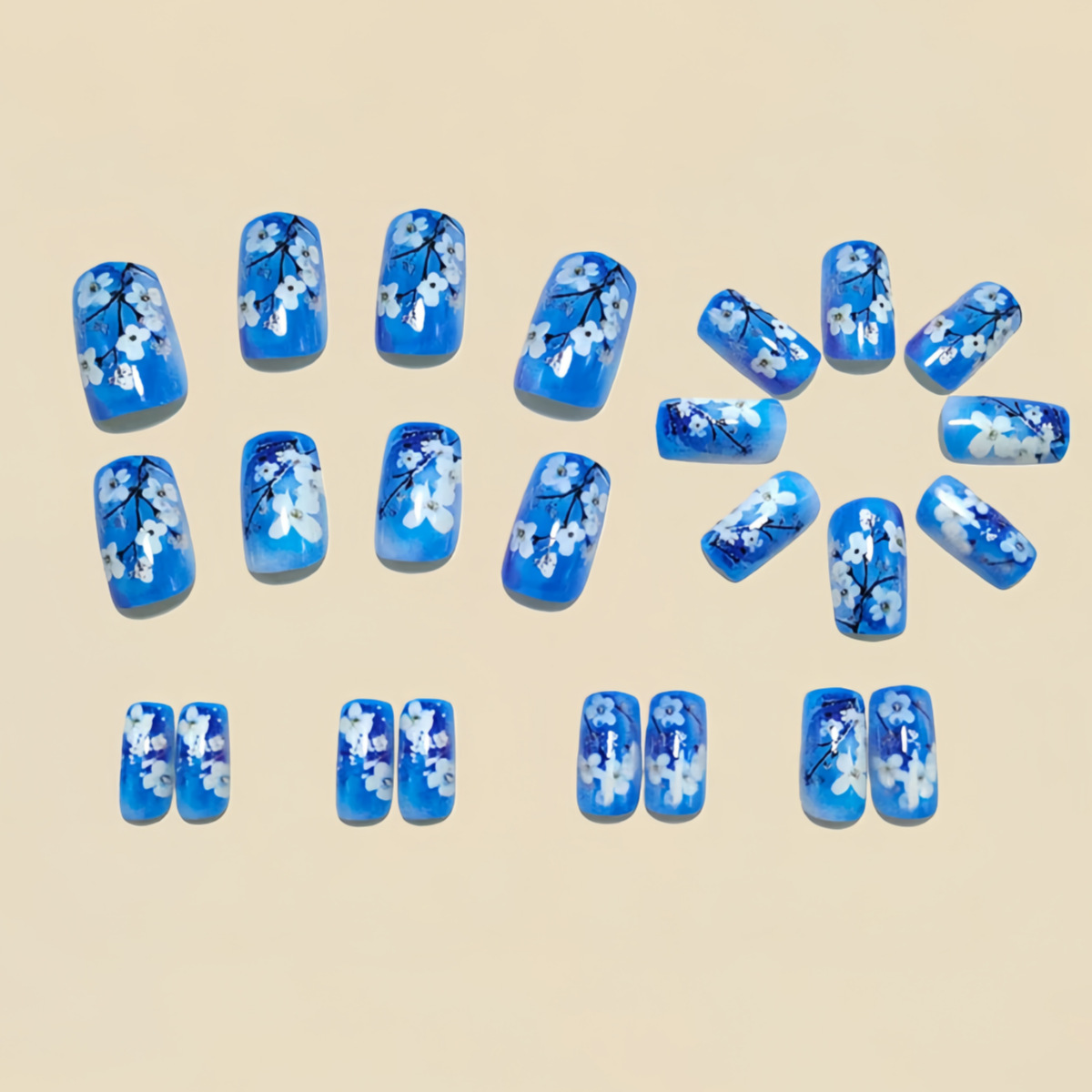 Medium fake nails for women gi - Pressed Flower Art ulasan dan harga