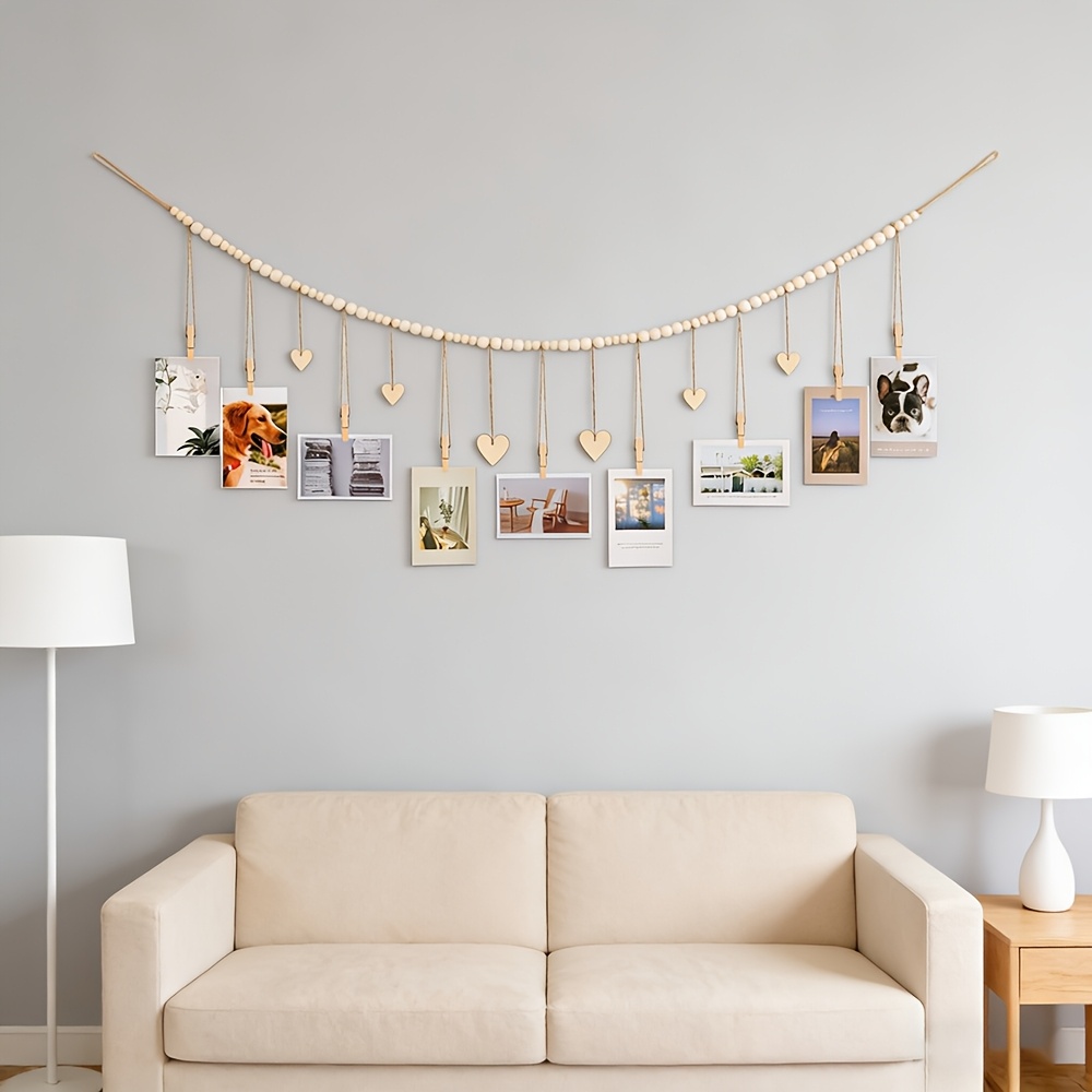 Hanging Photo Display Wall Dec - Engraved Wood Frame ulasan dan harga