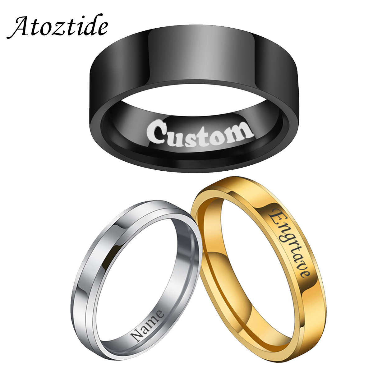 Atoztide 4/6/8mm Personalized  - Initial Ring Custom ulasan dan harga