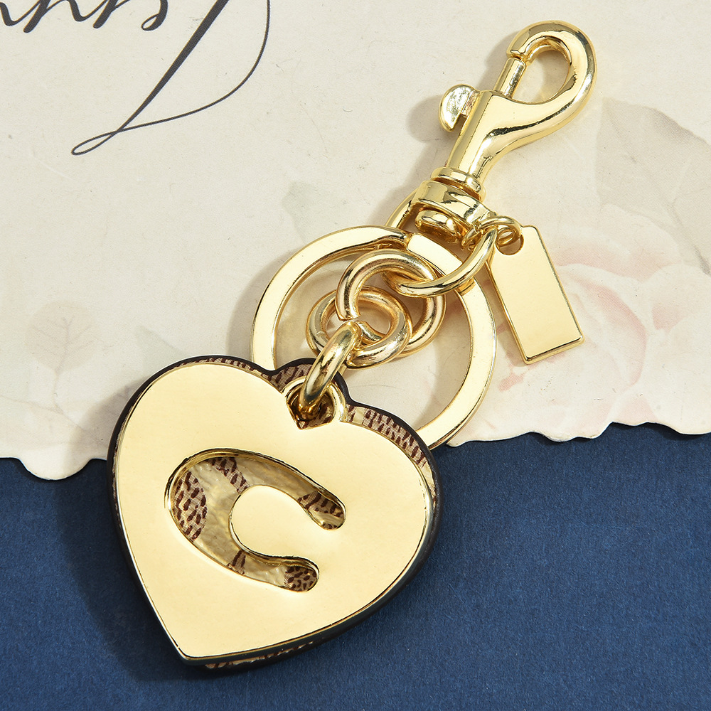 Monogram Heart Flower Bag Char - Monogram Keychain Leather ulasan dan harga