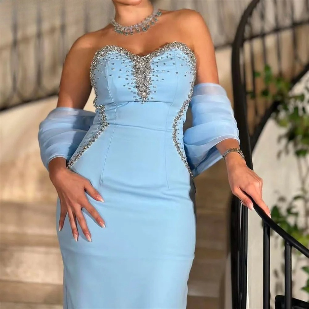 Sky Blue Party Dress with Sequ - Custom Night Sky ulasan dan harga
