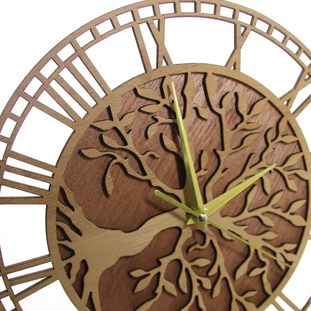 Tree of Life Wooden Wall Clock - Family Tree Print ulasan dan harga