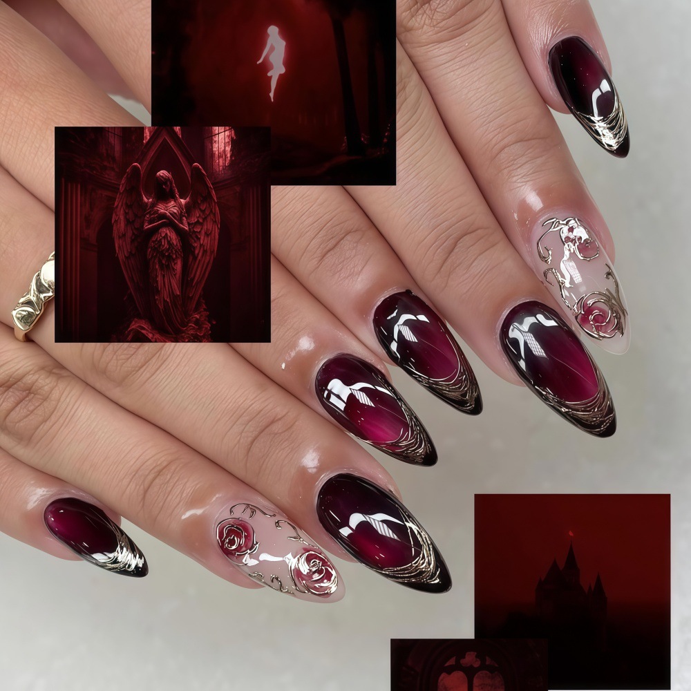 3D fake nails for women girls  - Pressed Flower Art ulasan dan harga