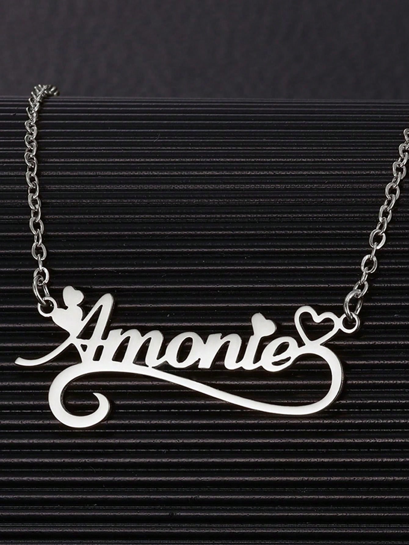 Custom Name Hollow Heart Neckl - Name Necklace Custom ulasan dan harga