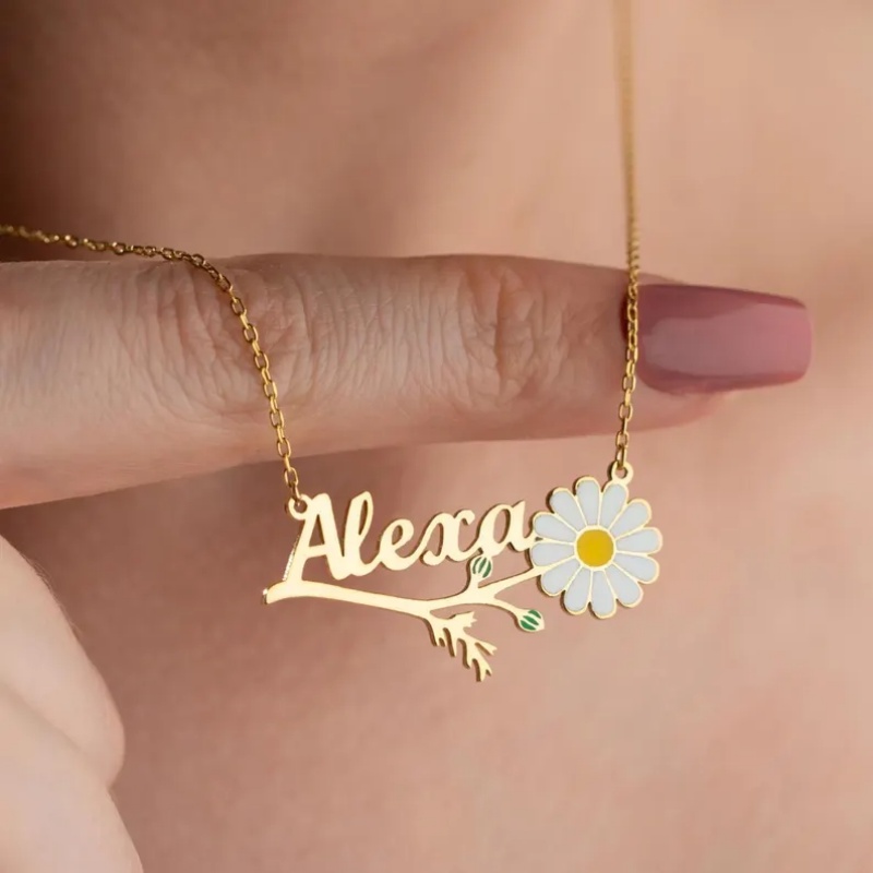 Roro‘s Personalized Colorful E - Birth Flower Necklace ulasan dan harga
