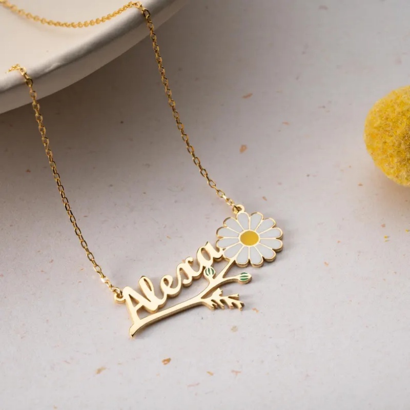 Roro‘s Personalized Colorful E - Birth Flower Necklace ulasan dan harga