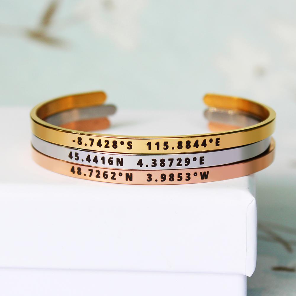 4mm Width Custom Coordinates B - Coordinates Bracelet ulasan dan harga