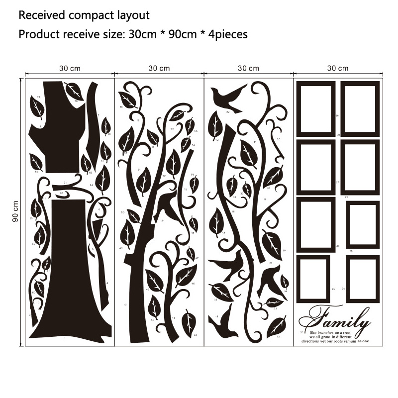 Large Size Photo Tree PVC Wall - Family Tree Print ulasan dan harga