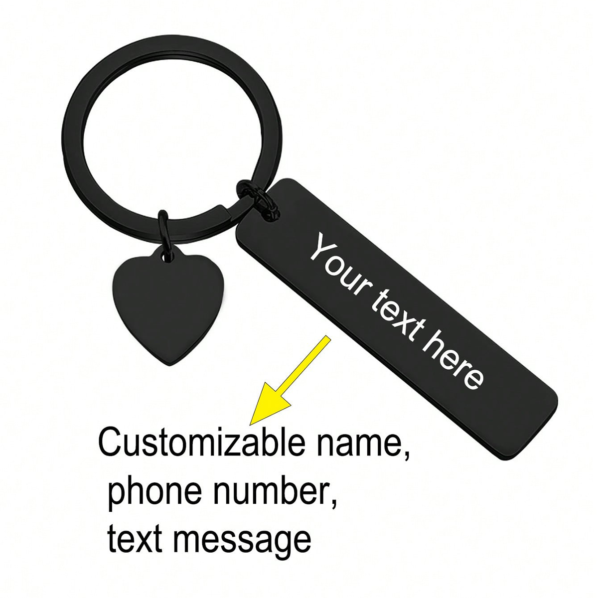 Custom Text Keychain Personali - Initial Ring Custom ulasan dan harga