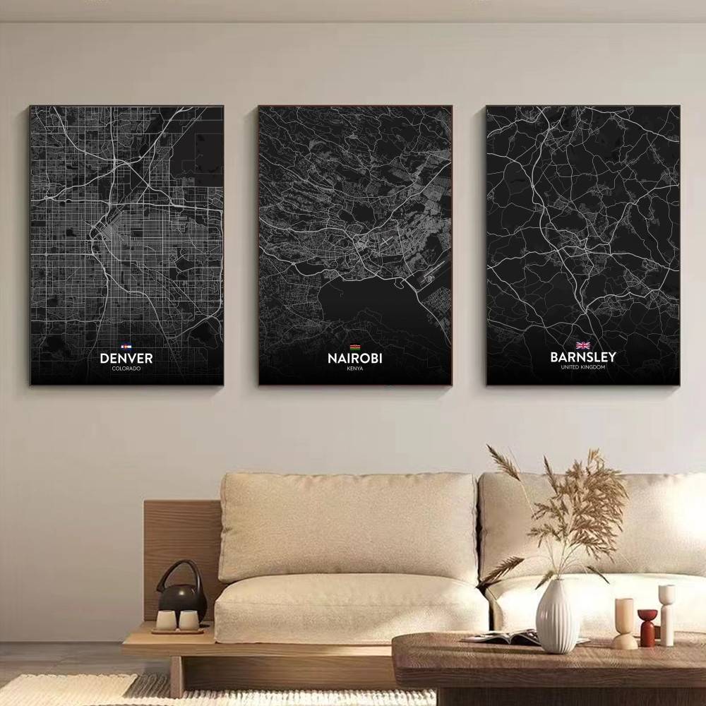 Paris London New York CUSTOM C - Custom Map Poster ulasan dan harga