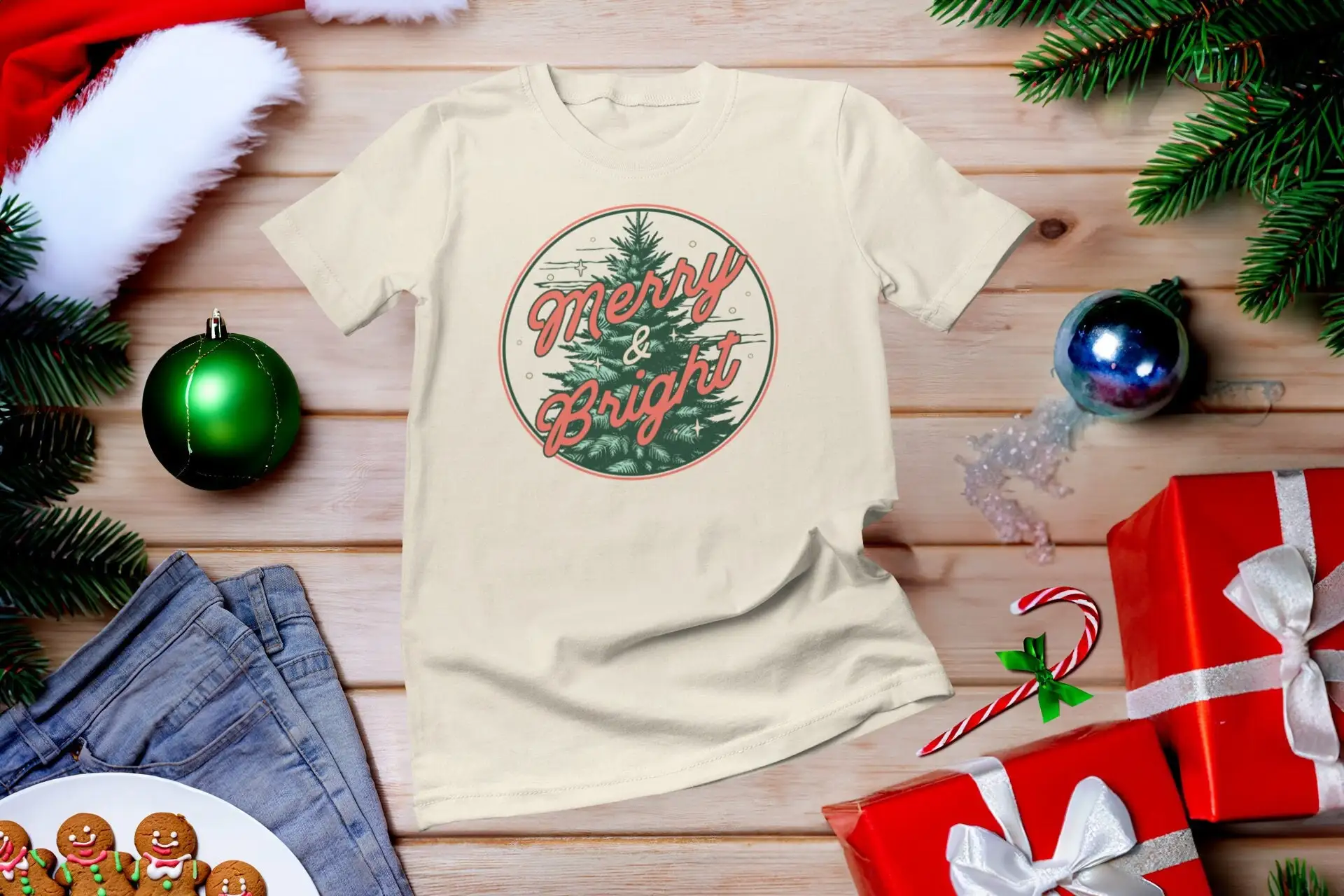 Merry and BrighT T Shirt Trees - Family Tree Print ulasan dan harga