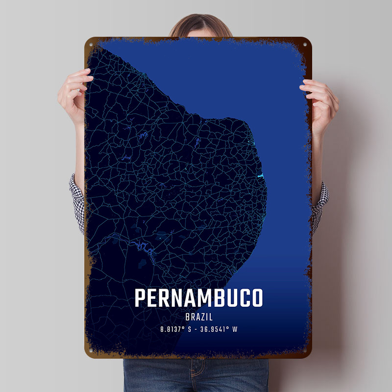 Pernambuco Midnight City Map M - Custom Map Poster ulasan dan harga