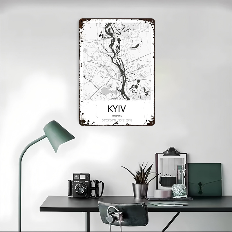 Kyiv City Map Printed Poster C - Custom Map Poster ulasan dan harga