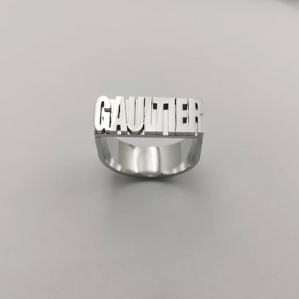 Custom Gold Gothic Rings for M - Initial Ring Custom ulasan dan harga
