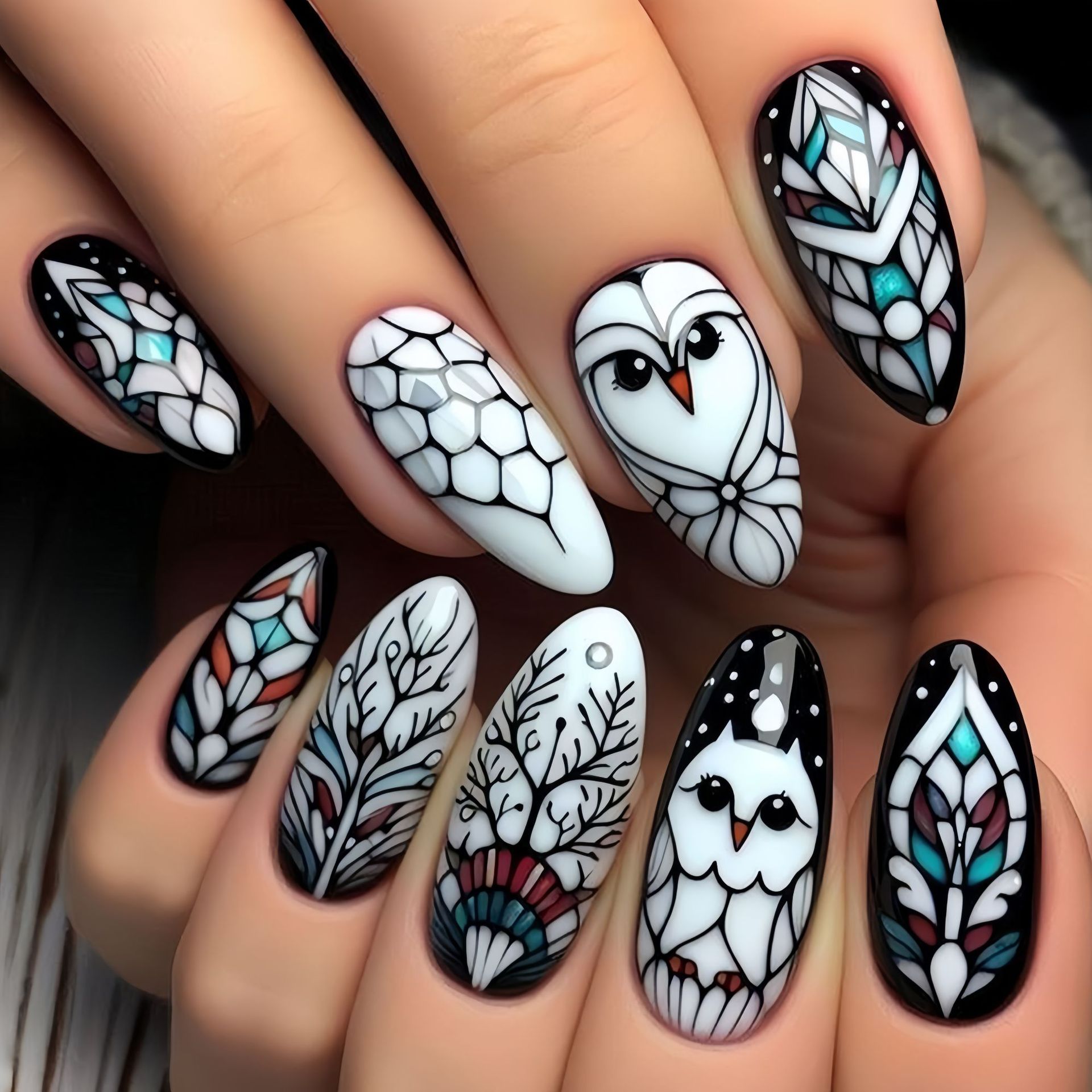 Medium long fake nails for wom - Pressed Flower Art ulasan dan harga