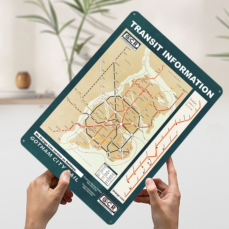 Gotham City Map Printed Poster - Custom Map Poster ulasan dan harga