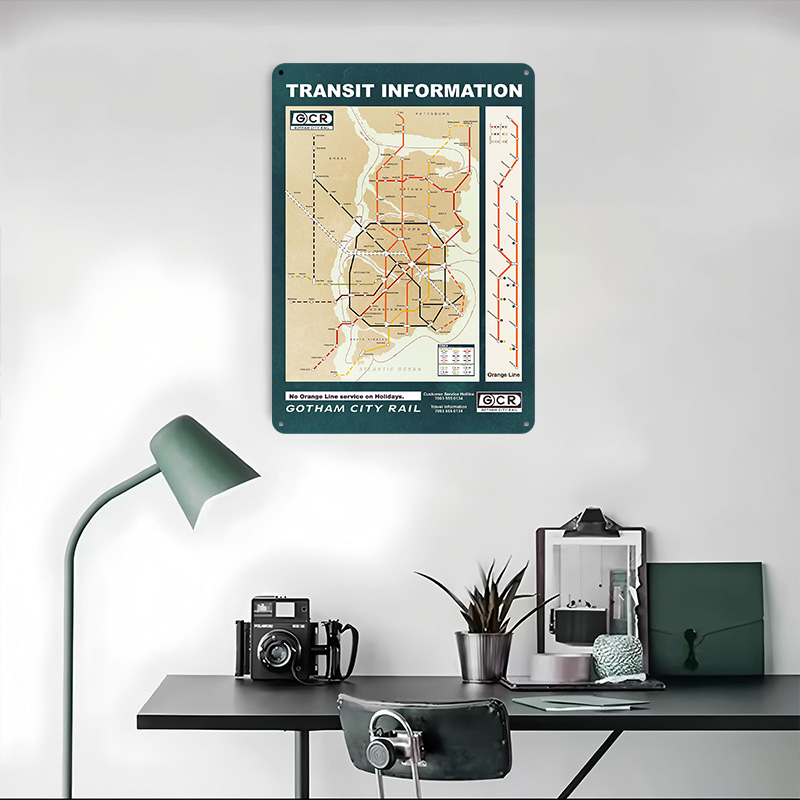 Gotham City Map Printed Poster - Custom Map Poster ulasan dan harga