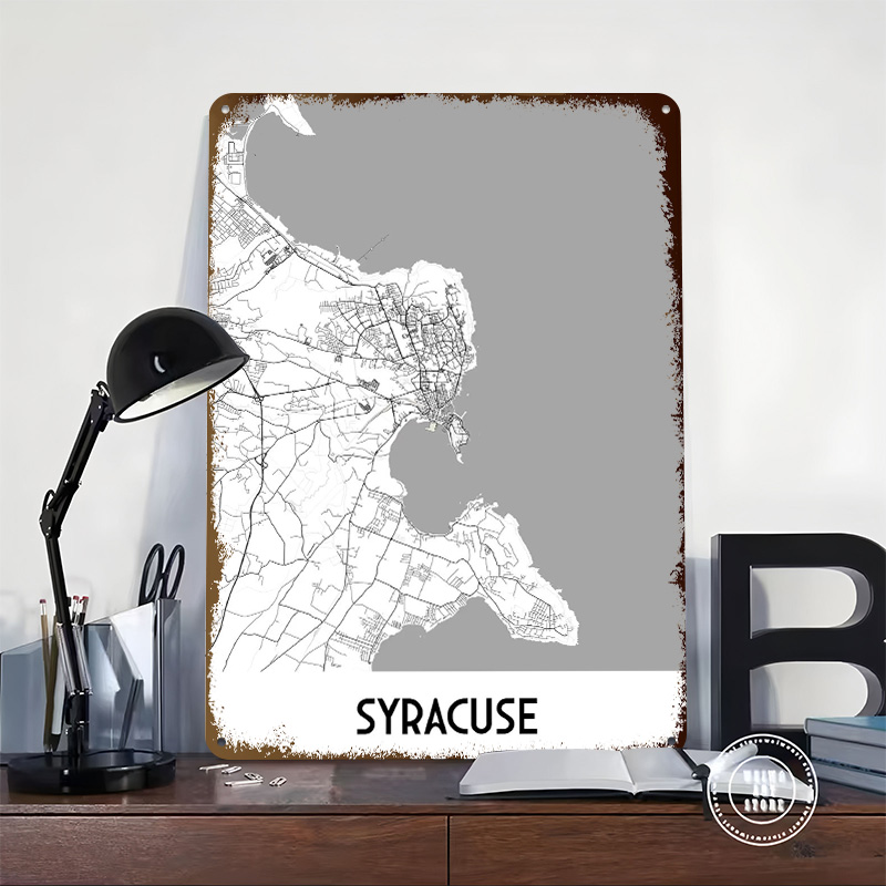Syracuse City Map Metal Poster - Custom Map Poster ulasan dan harga