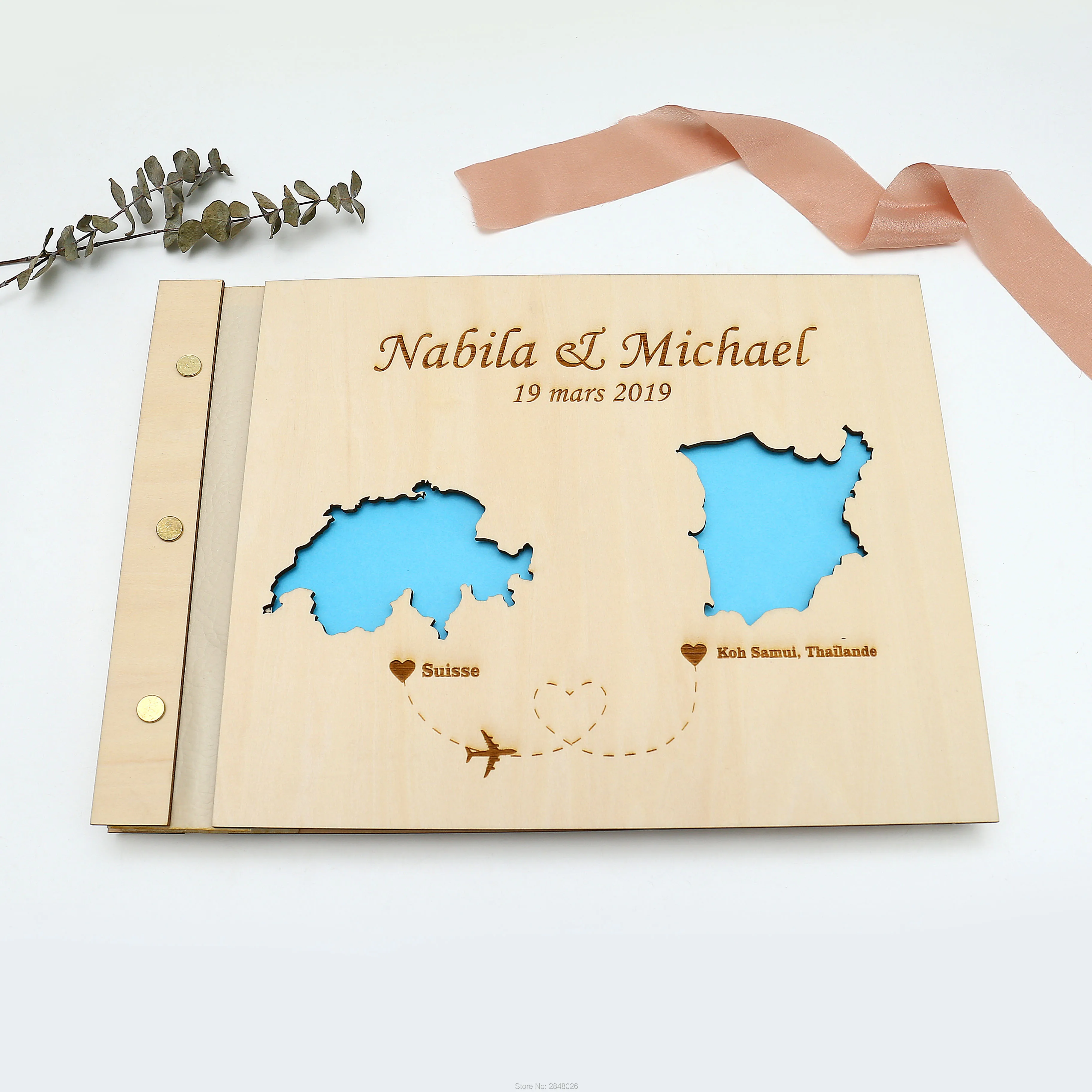 Rustic engraved wedding guestb - Custom Star Map ulasan dan harga