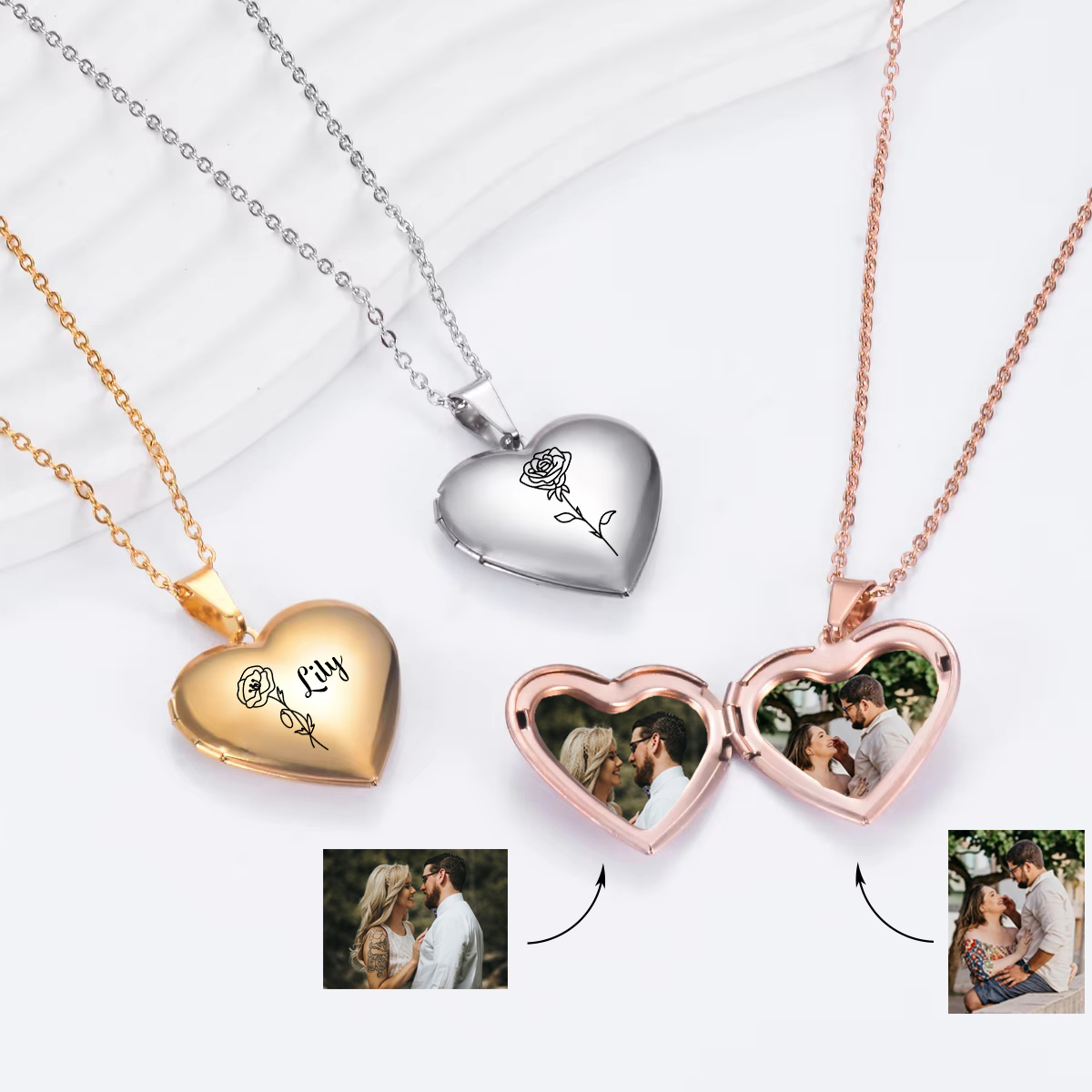 Custom Personalized Heart Birt - Birth Flower Necklace ulasan dan harga