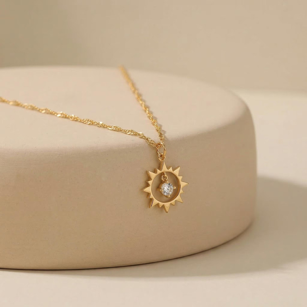 Custom Vintage Sun Necklace St - Birth Flower Necklace ulasan dan harga