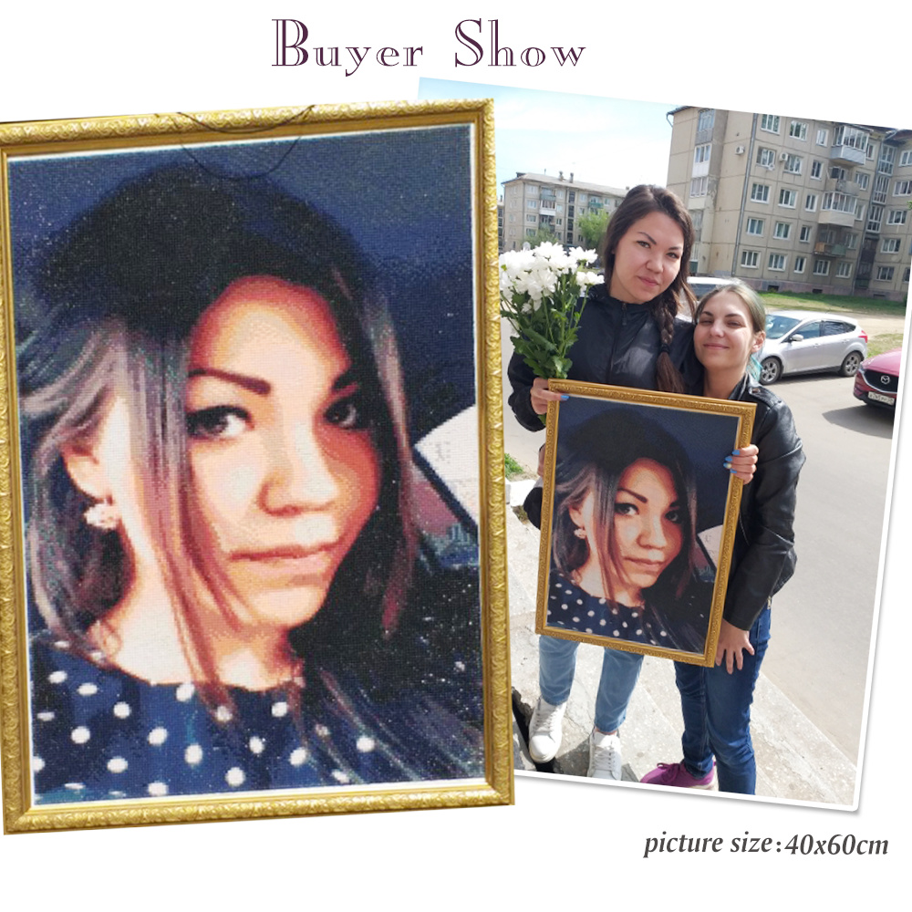 HUACAN Full Kits Diamond Paint - Photo Mosaic Print ulasan dan harga