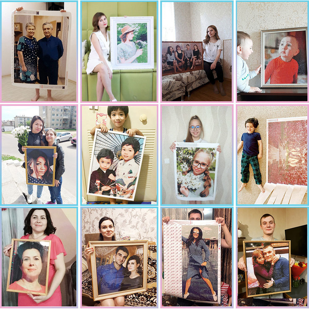 HUACAN Full Kits Diamond Paint - Photo Mosaic Print ulasan dan harga