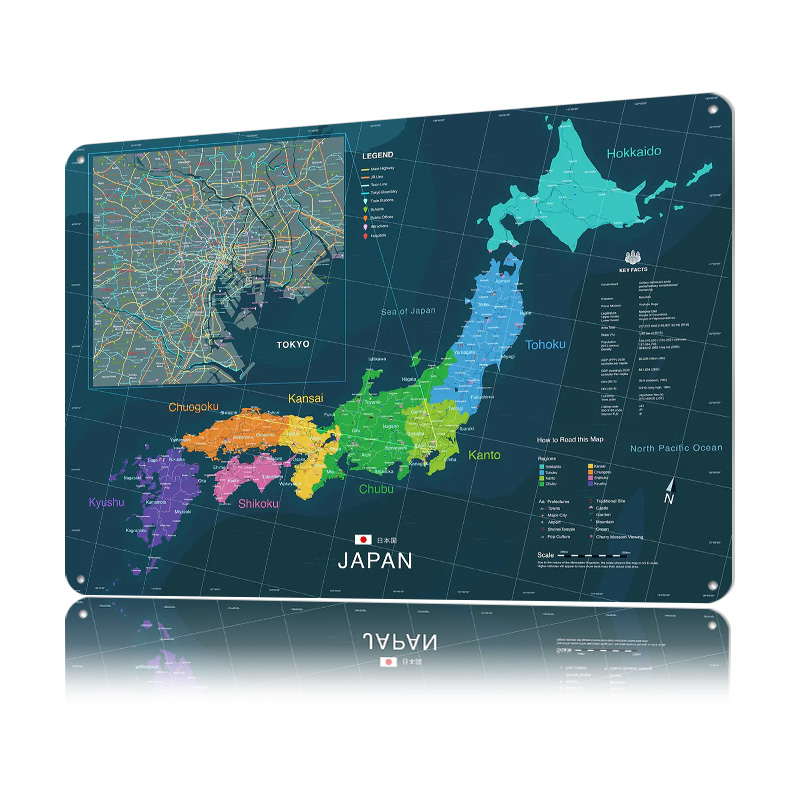 Map of Japan and Tokyo Poster  - Custom Map Poster ulasan dan harga