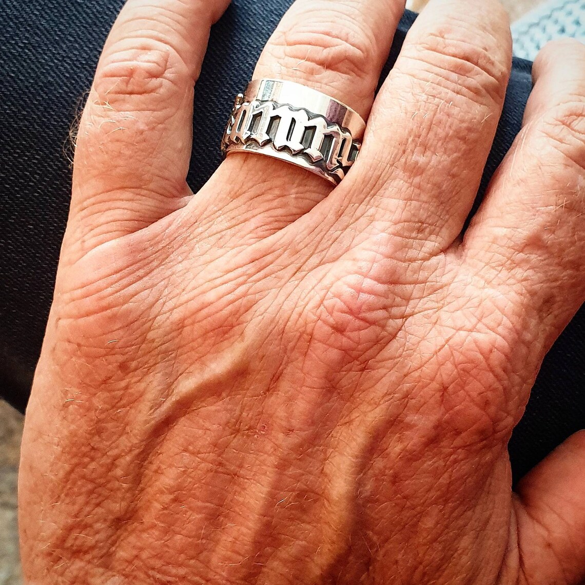 12MM Men' Gothic Rings Persona - Initial Ring Custom ulasan dan harga