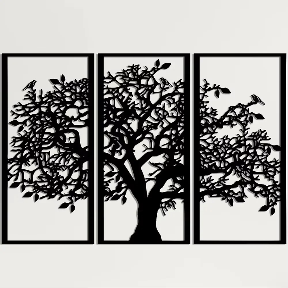 3Pcs Family Tree Metal Wall De - Family Tree Print ulasan dan harga