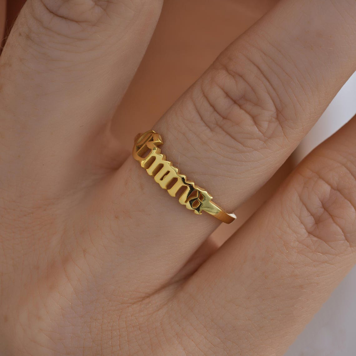 Custom Gold Ring Women Gothic  - Initial Ring Custom ulasan dan harga
