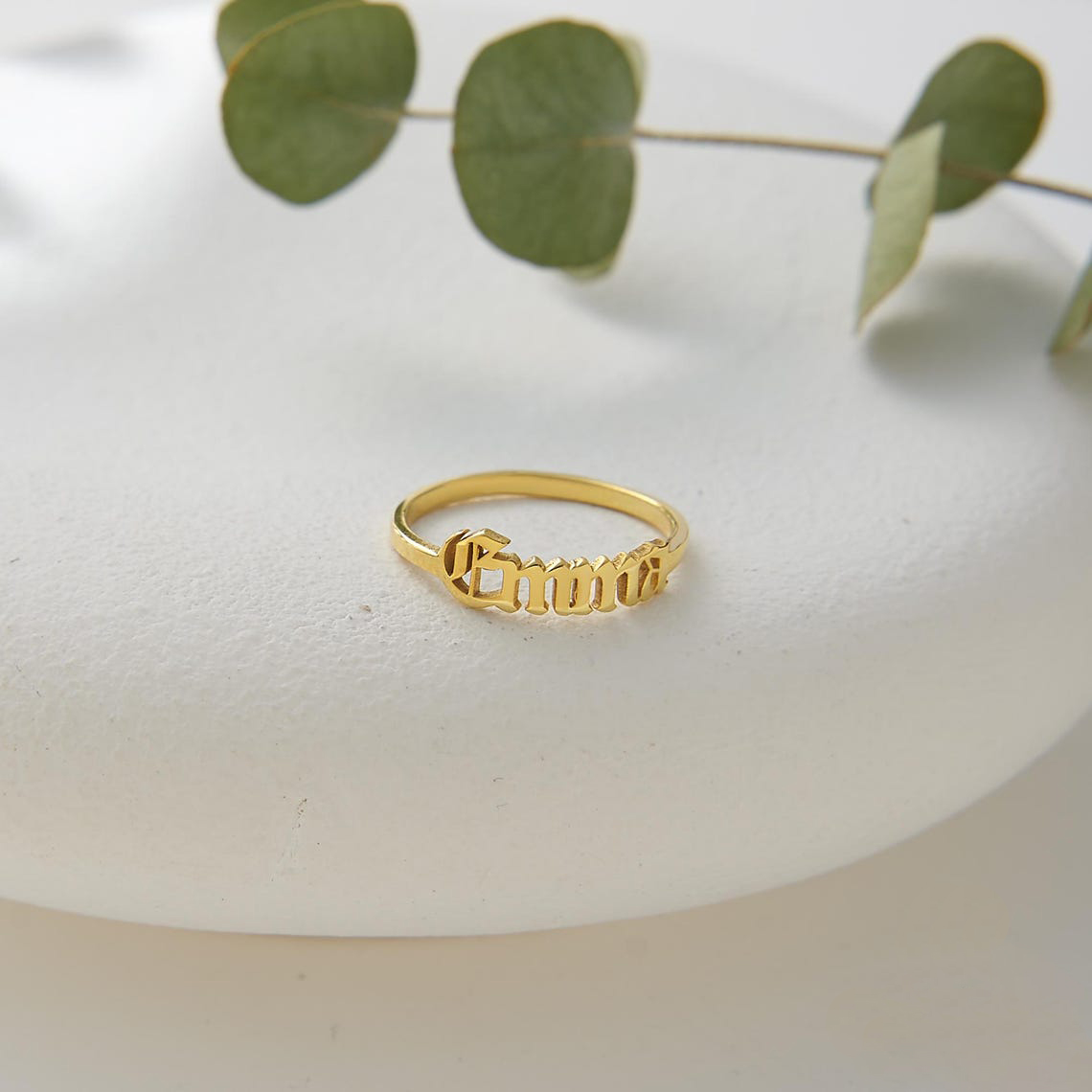 Custom Gold Ring Women Gothic  - Initial Ring Custom ulasan dan harga