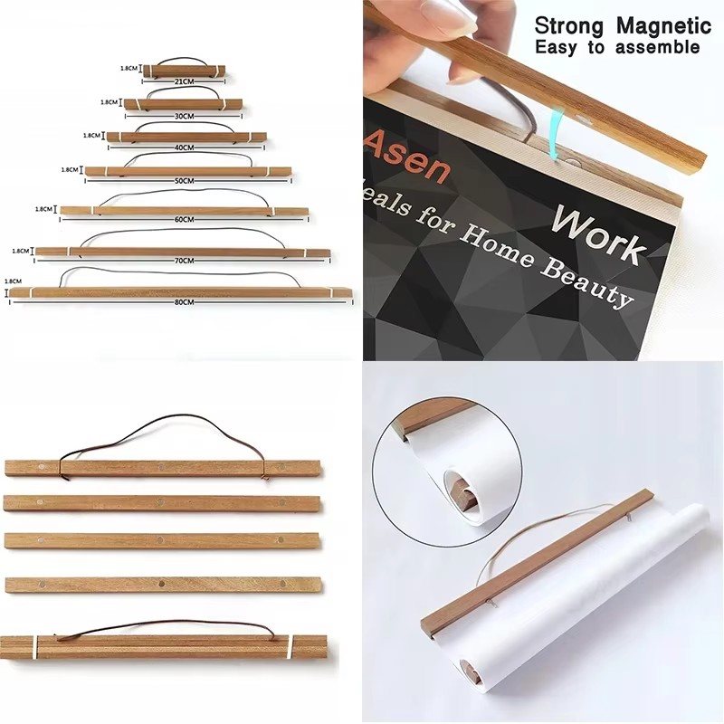 21-90cm Magnetic Wooden Pictur - Engraved Wood Frame ulasan dan harga
