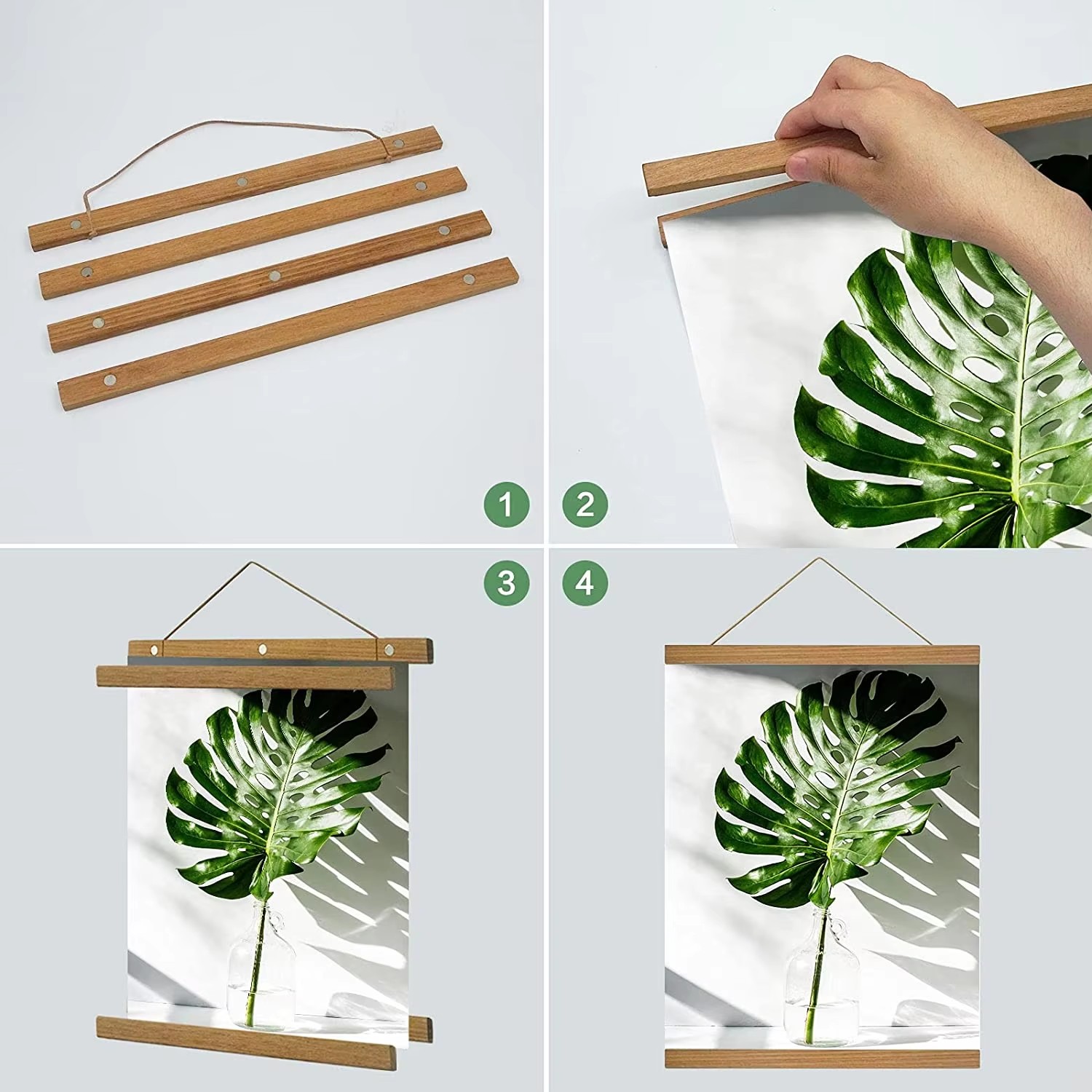 21-90cm Magnetic Wooden Pictur - Engraved Wood Frame ulasan dan harga
